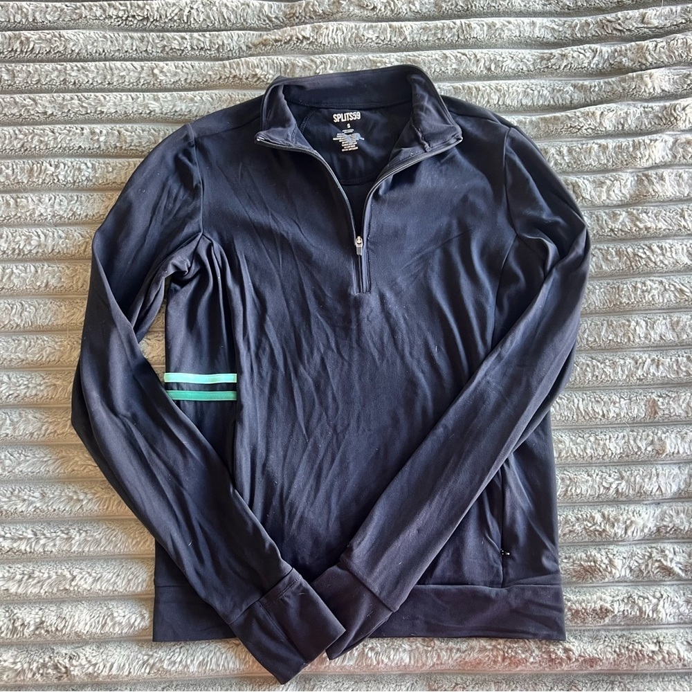 Splits59 Women's Athletic Long Sleeve Quarter Zip Long Sleeve Thermal Top- S